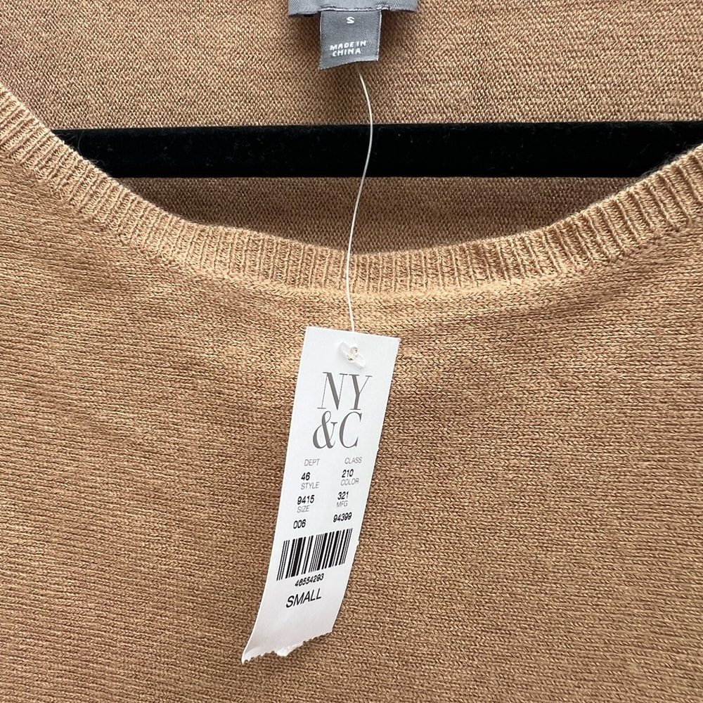 SOHO Jeans New York & Co Batwing Sweater Tan women’s Small NWT NEW - Picture 5 of 8